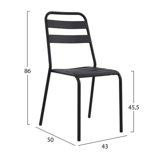 BLACK METAL CHAIR JASON 43x50x86