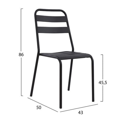 BLACK METAL CHAIR JASON 43x50x86