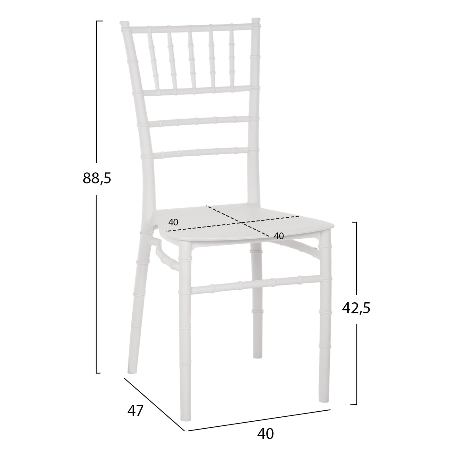 ΚΑΡΕΚΛΑ ΠΟΛΥΠΡΟΠΥΛΕΝΙΟΥ CATERING TIFFANY ΛΕΥΚΟ 39x46x89