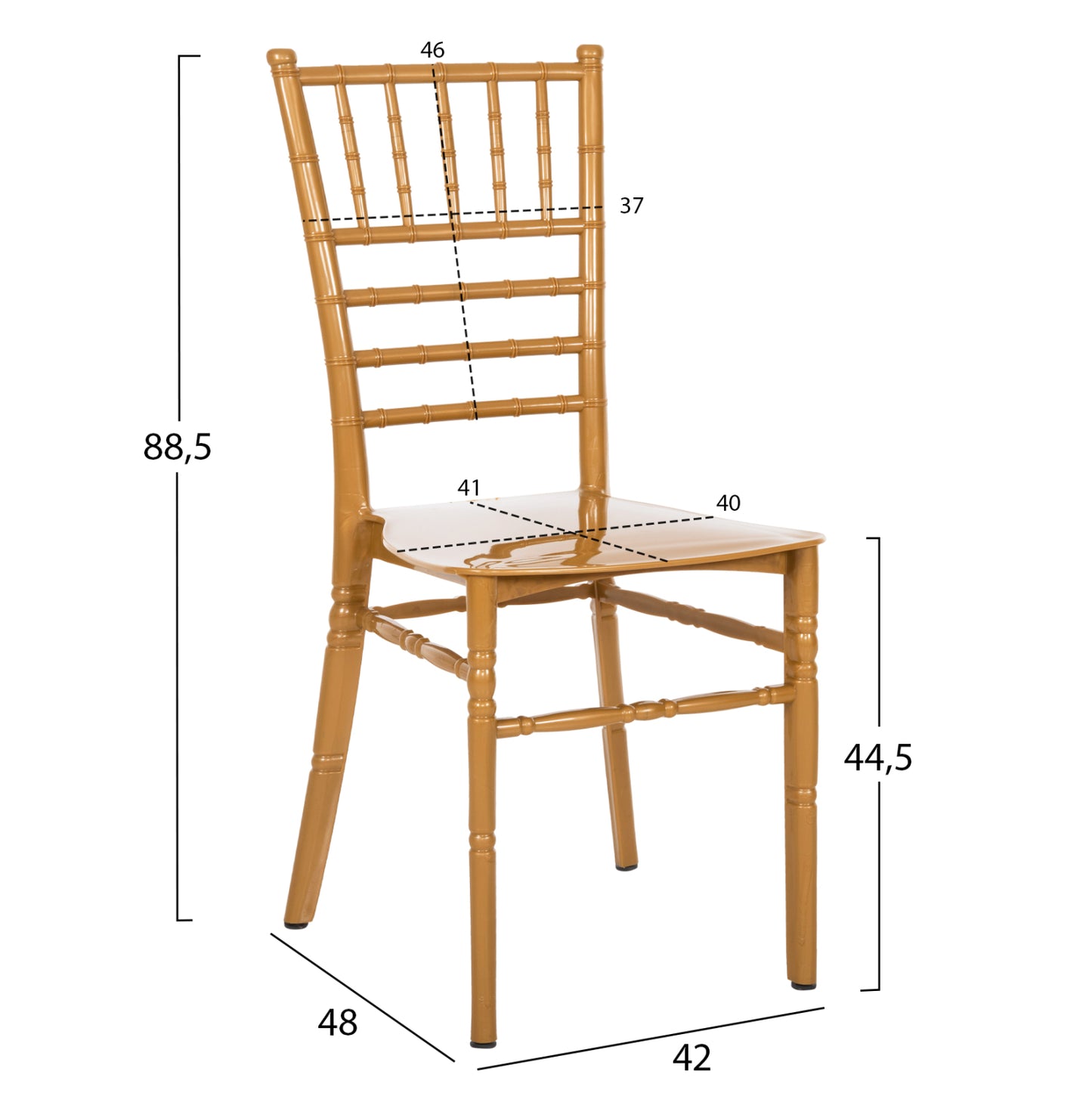 ΚΑΡΕΚΛΑ ΠΟΛΥΠΡΟΠΥΛΕΝΙΟΥ CATERING TIFFANY NEW ΧΡΥΣΟ ΧΡΩΜΑ 41.2x49.7x89