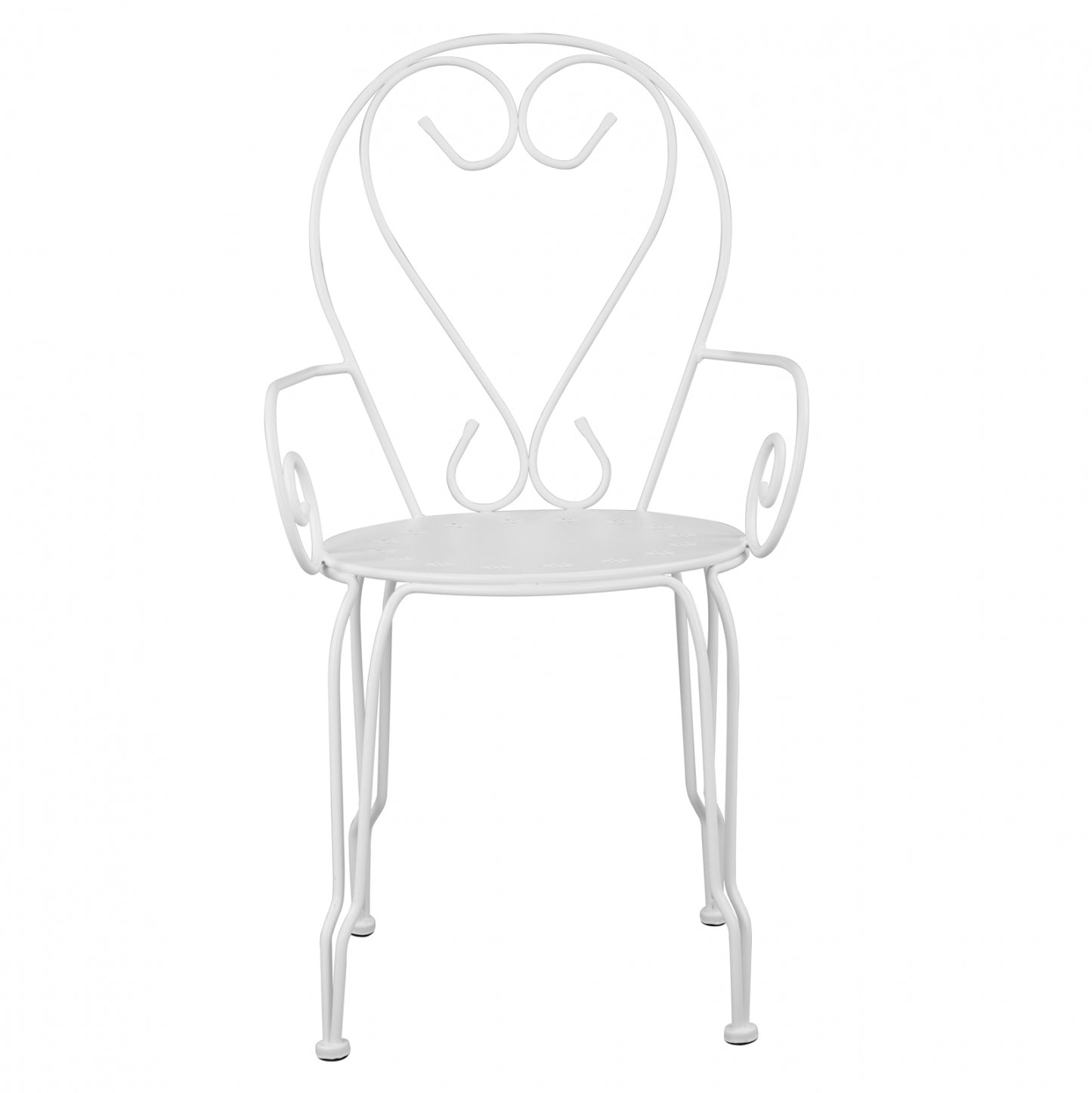 CHAIR ARMCHAIR METAL AMORE WHITE 49x48x90