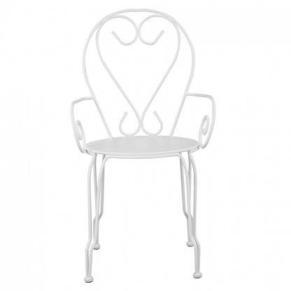 CHAIR ARMCHAIR METAL AMORE WHITE 49x48x90