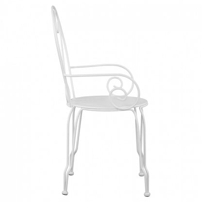 CHAIR ARMCHAIR METAL AMORE WHITE 49x48x90
