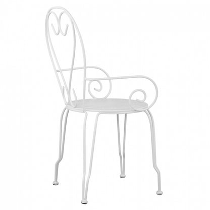CHAIR ARMCHAIR METAL AMORE WHITE 49x48x90