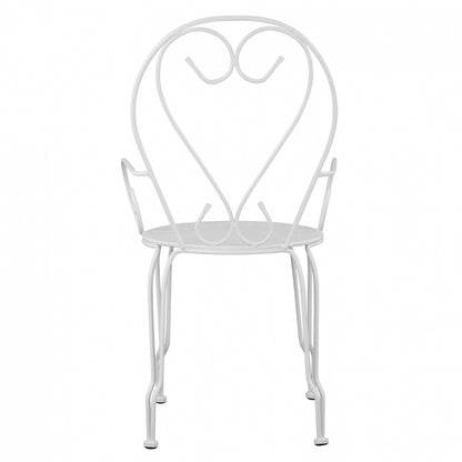 CHAIR ARMCHAIR METAL AMORE WHITE 49x48x90