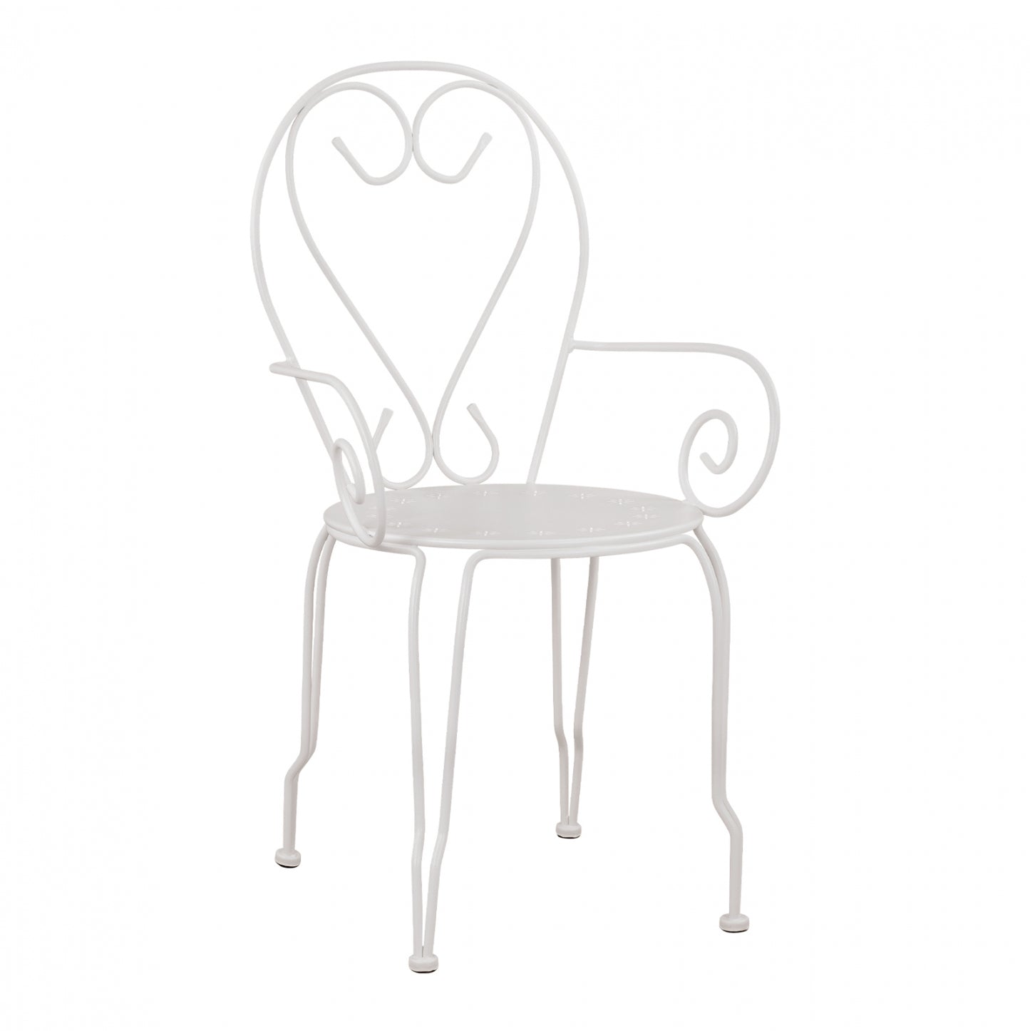 CHAIR ARMCHAIR METAL AMORE WHITE 49x48x90