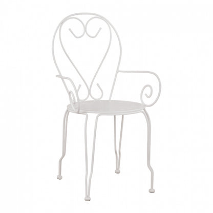 CHAIR ARMCHAIR METAL AMORE WHITE 49x48x90