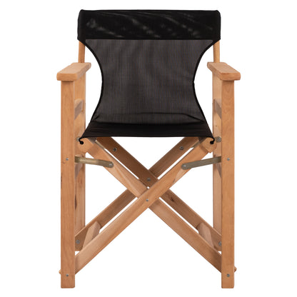 DIRECTOR'S CHAIR LEMNOS IMPREGNATED IN NATURAL COLOR WITH BLACK CUSHION 57x54x88.5