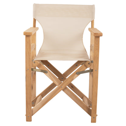 DIRECTOR'S CHAIR LEMNOS IMPREGNATED IN NATURAL COLOR WITH ECRU CUSHION 57x54x88.5