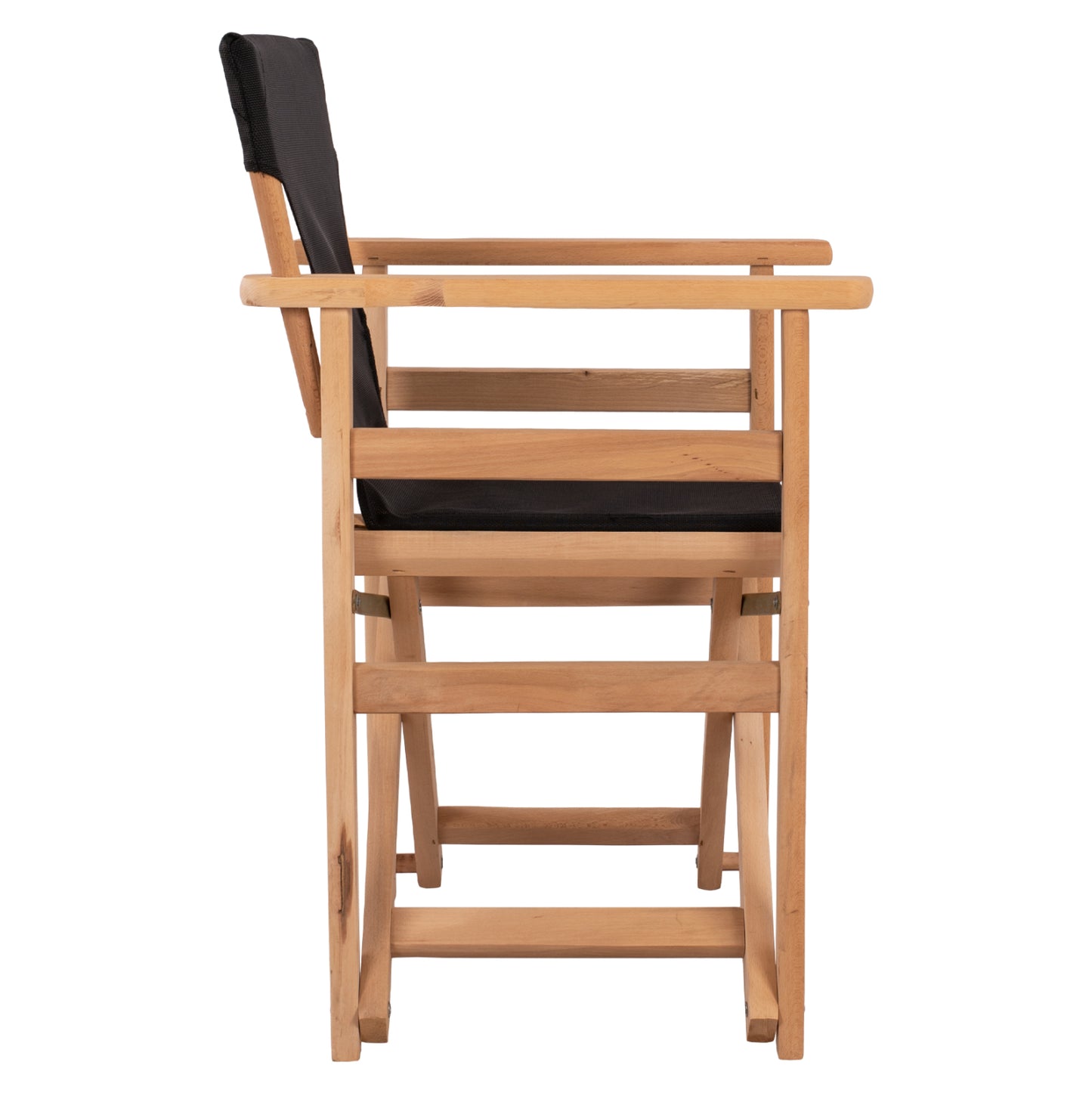 DIRECTOR'S CHAIR LEMNOS IMPREGNATED IN NATURAL COLOR WITH BLACK CUSHION 57x54x88.5