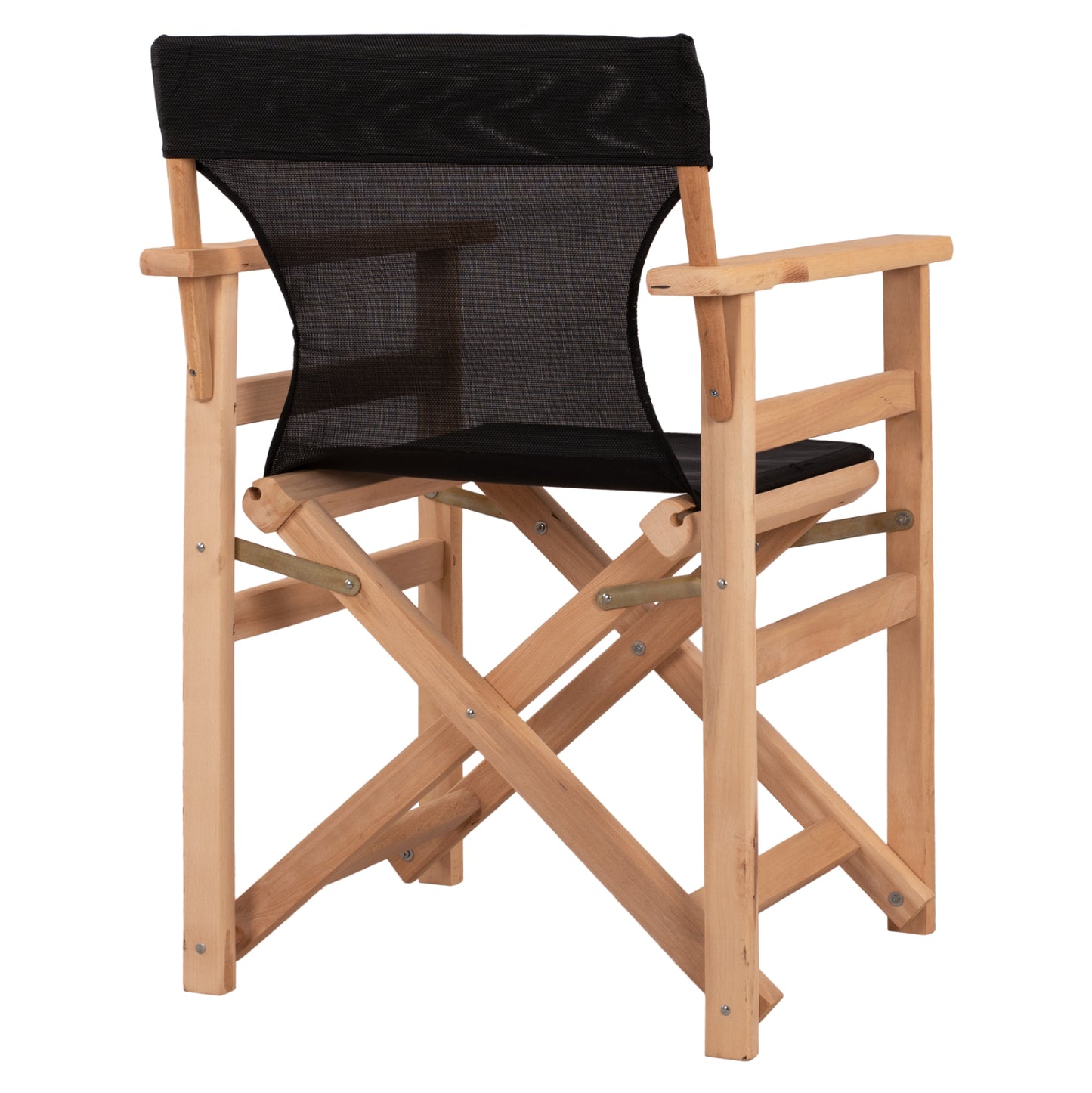 DIRECTOR'S CHAIR LEMNOS IMPREGNATED IN NATURAL COLOR WITH BLACK CUSHION 57x54x88.5
