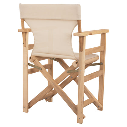 DIRECTOR'S CHAIR LEMNOS IMPREGNATED IN NATURAL COLOR WITH ECRU CUSHION 57x54x88.5