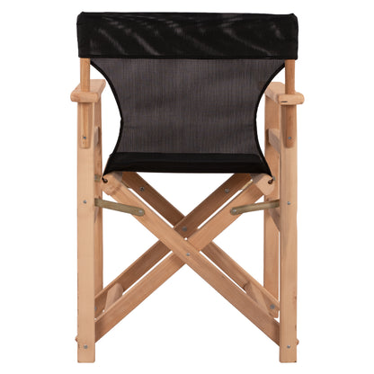DIRECTOR'S CHAIR LEMNOS IMPREGNATED IN NATURAL COLOR WITH BLACK CUSHION 57x54x88.5