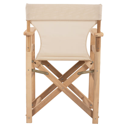 DIRECTOR'S CHAIR LEMNOS IMPREGNATED IN NATURAL COLOR WITH ECRU CUSHION 57x54x88.5