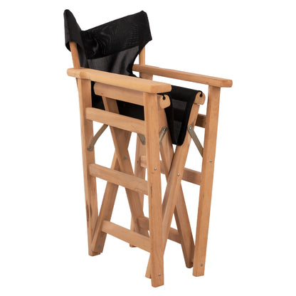 DIRECTOR'S CHAIR LEMNOS IMPREGNATED IN NATURAL COLOR WITH BLACK CUSHION 57x54x88.5