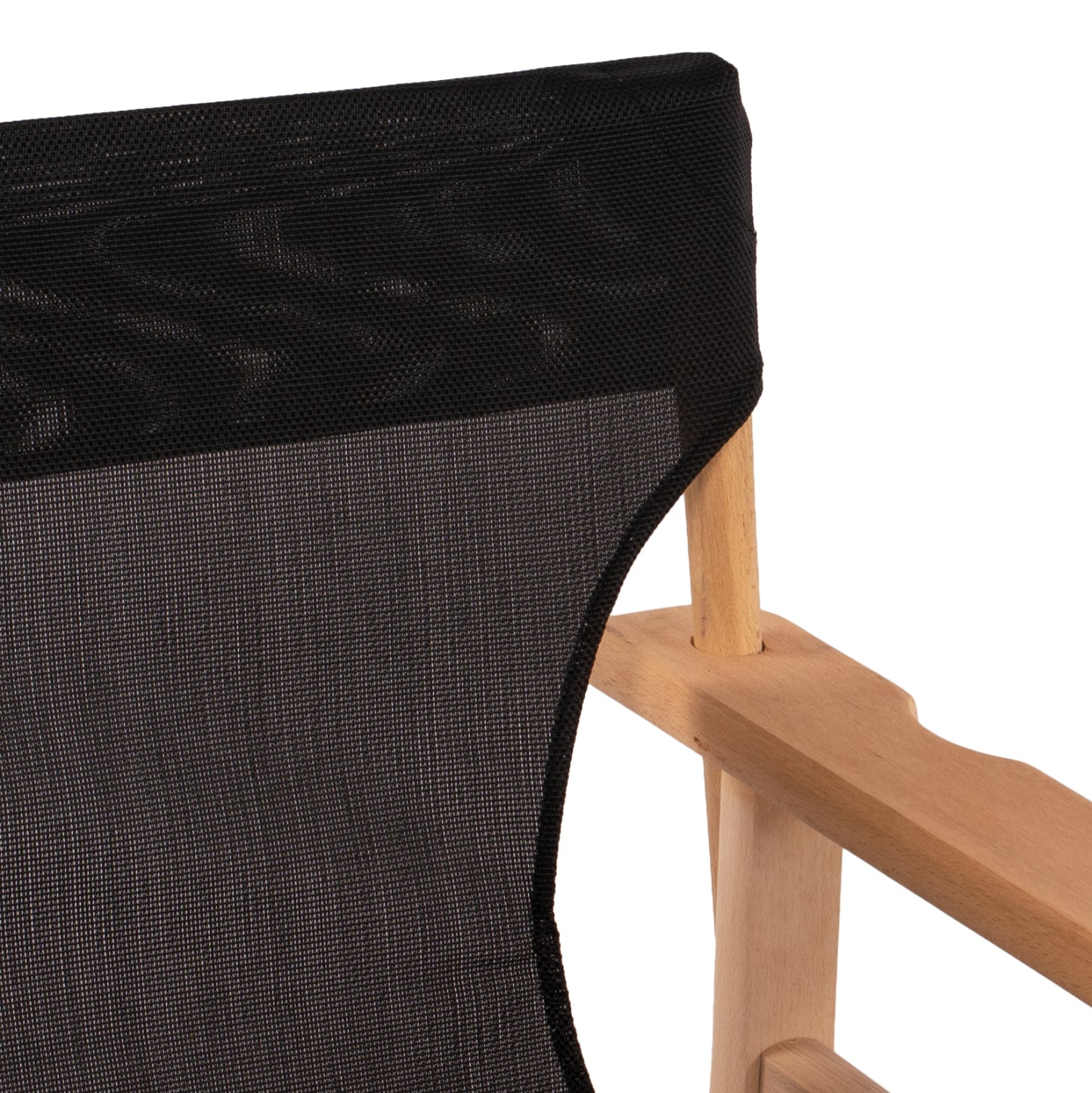 DIRECTOR'S CHAIR LEMNOS IMPREGNATED IN NATURAL COLOR WITH BLACK CUSHION 57x54x88.5