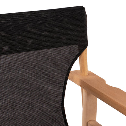 DIRECTOR'S CHAIR LEMNOS IMPREGNATED IN NATURAL COLOR WITH BLACK CUSHION 57x54x88.5