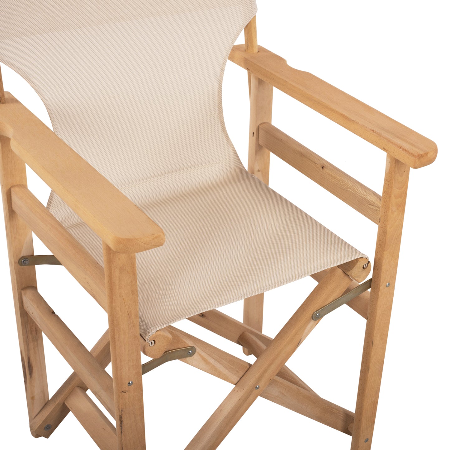 DIRECTOR'S CHAIR LEMNOS IMPREGNATED IN NATURAL COLOR WITH ECRU CUSHION 57x54x88.5