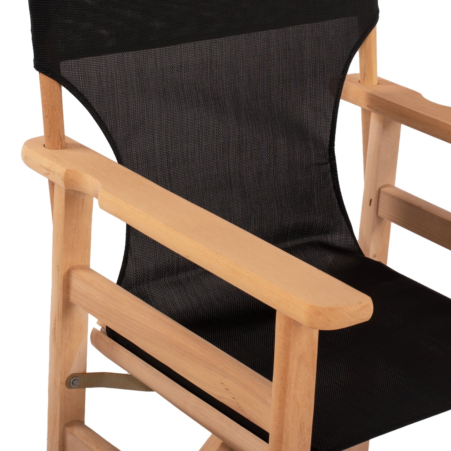 DIRECTOR'S CHAIR LEMNOS IMPREGNATED IN NATURAL COLOR WITH BLACK CUSHION 57x54x88.5