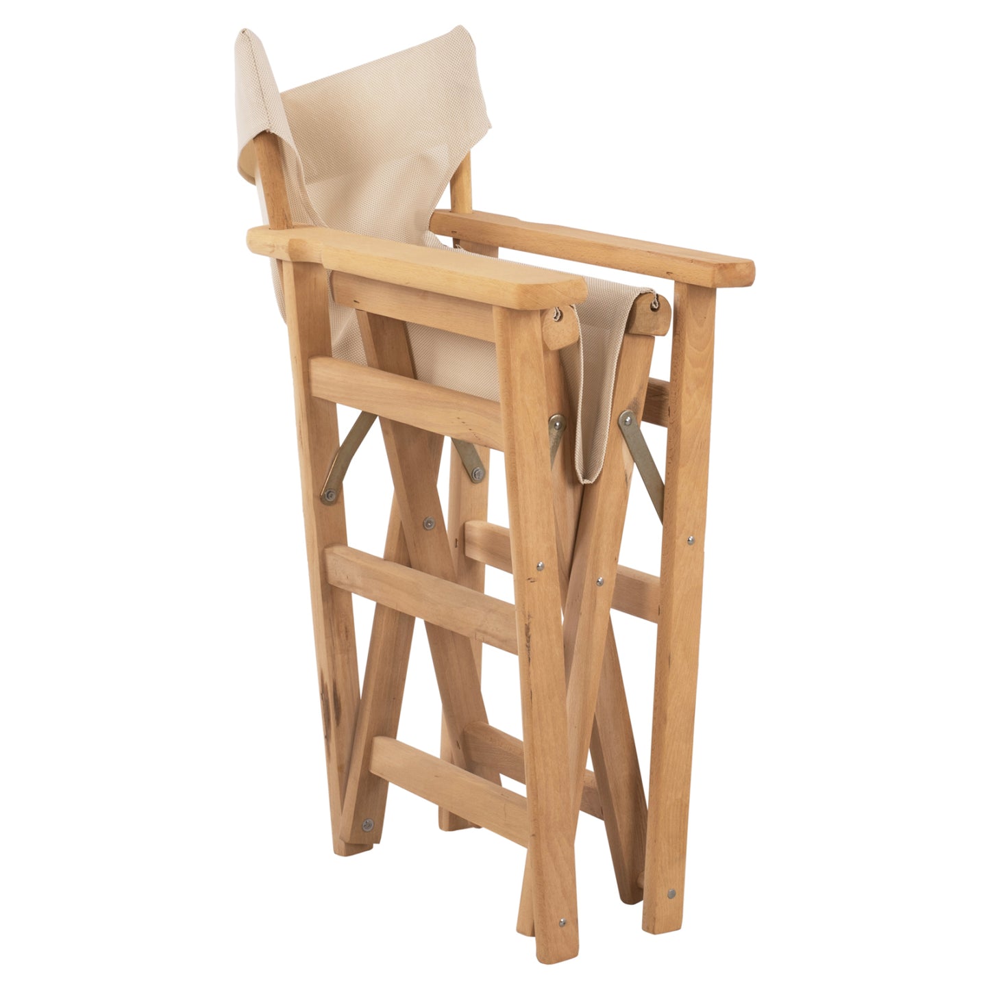 DIRECTOR'S CHAIR LEMNOS IMPREGNATED IN NATURAL COLOR WITH ECRU CUSHION 57x54x88.5