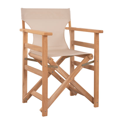 DIRECTOR'S CHAIR LEMNOS IMPREGNATED IN NATURAL COLOR WITH ECRU CUSHION 57x54x88.5