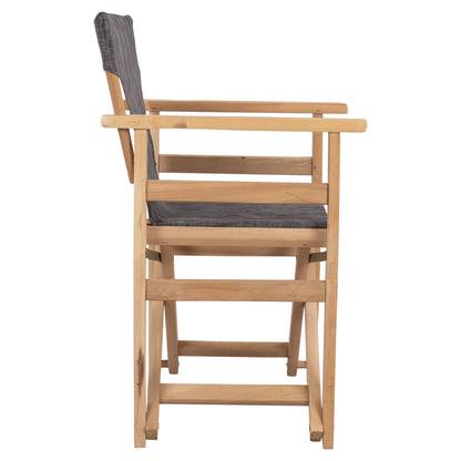 LIMNOS DIRECTOR'S CHAIR, NATURAL, IMPREGNATED, WITH GREY CUSHION 57x54x88.5