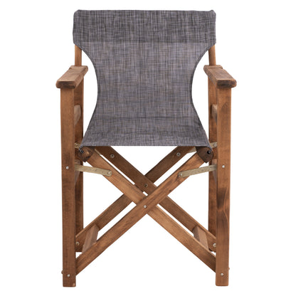 DIRECTOR'S CHAIR LEMNOS WALNUT WITH GREY TEXTILENE