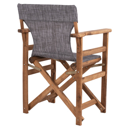 DIRECTOR'S CHAIR LEMNOS WALNUT WITH GREY TEXTILENE