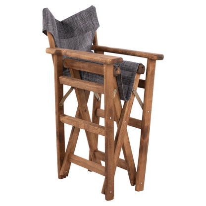 DIRECTOR'S CHAIR LEMNOS WALNUT WITH GREY TEXTILENE