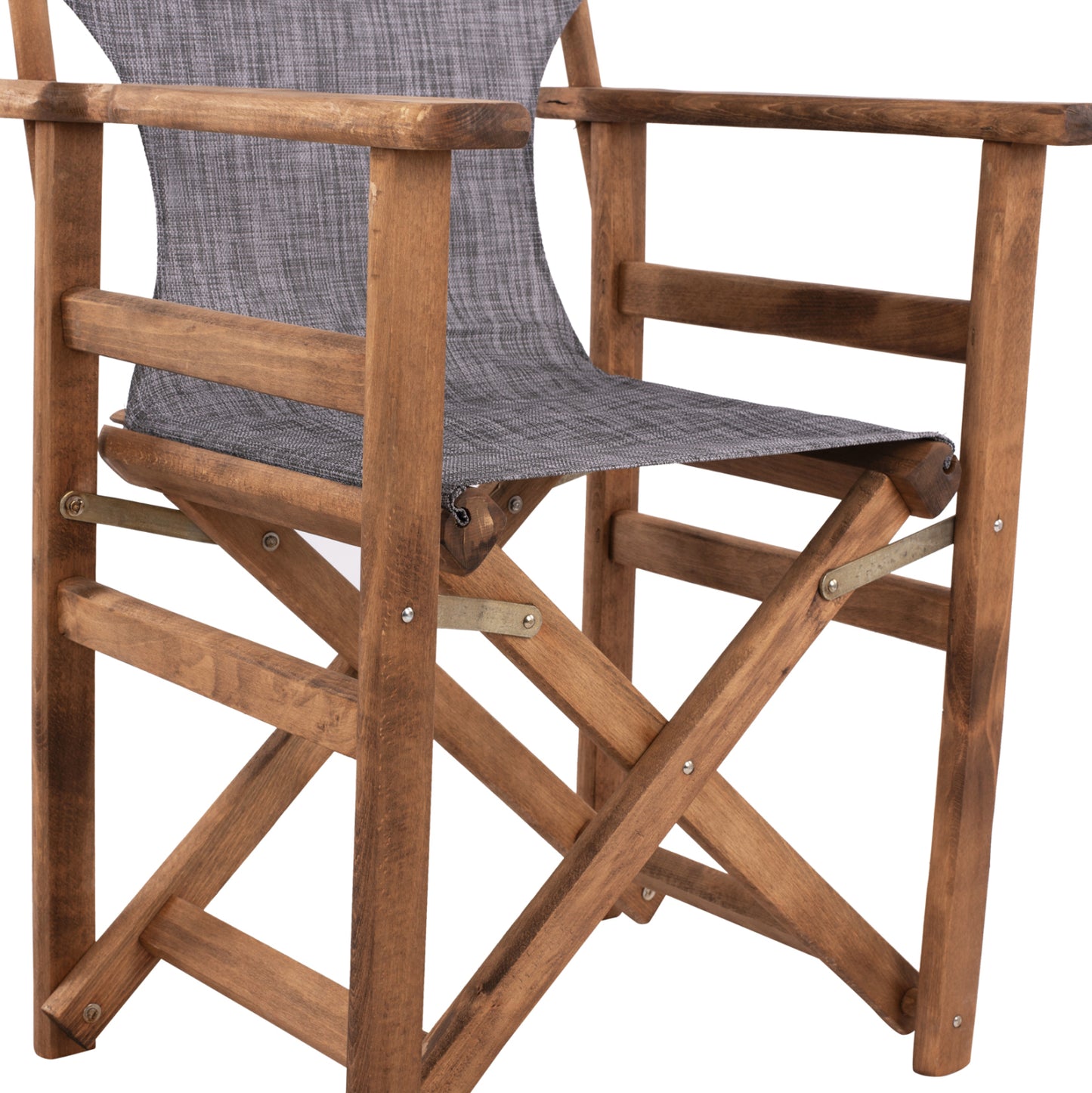 DIRECTOR'S CHAIR LEMNOS WALNUT WITH GREY TEXTILENE