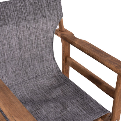 DIRECTOR'S CHAIR LEMNOS WALNUT WITH GREY TEXTILENE