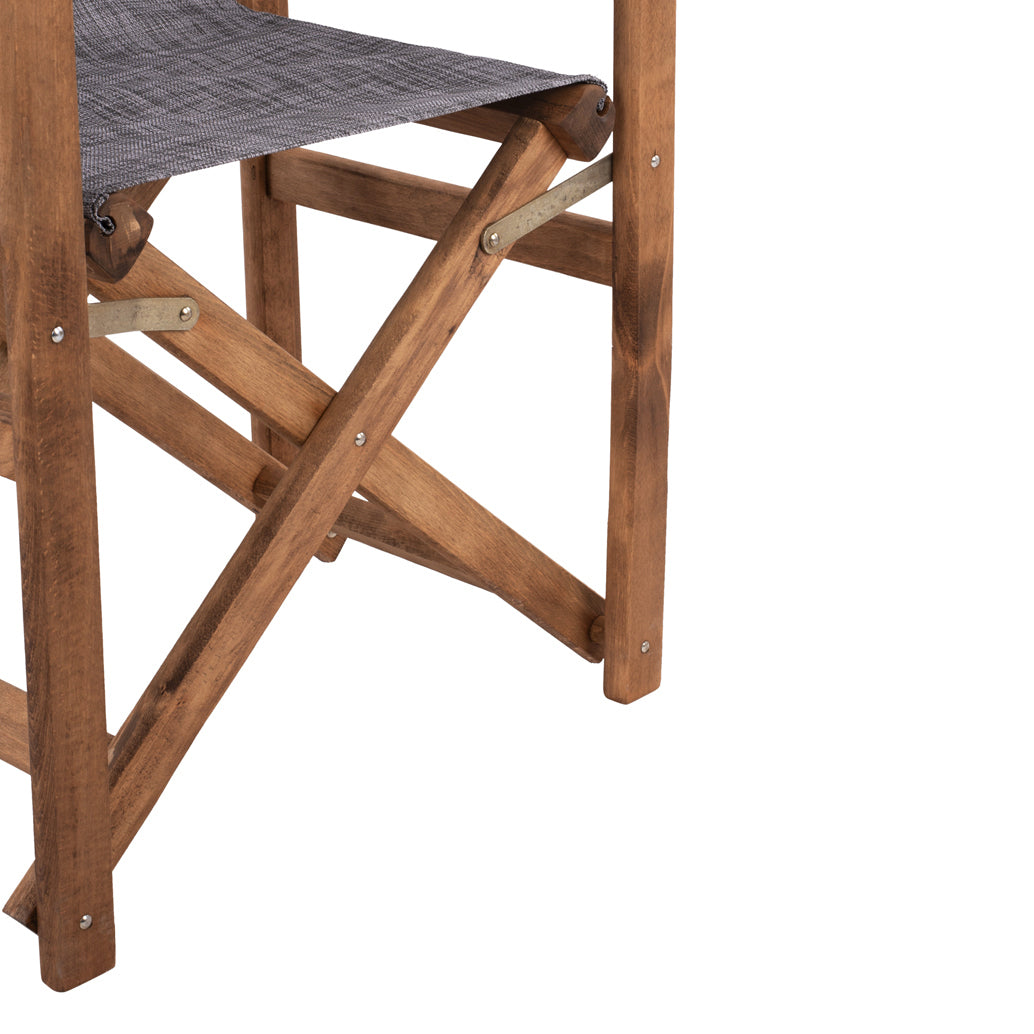 DIRECTOR'S CHAIR LEMNOS WALNUT WITH GREY TEXTILENE