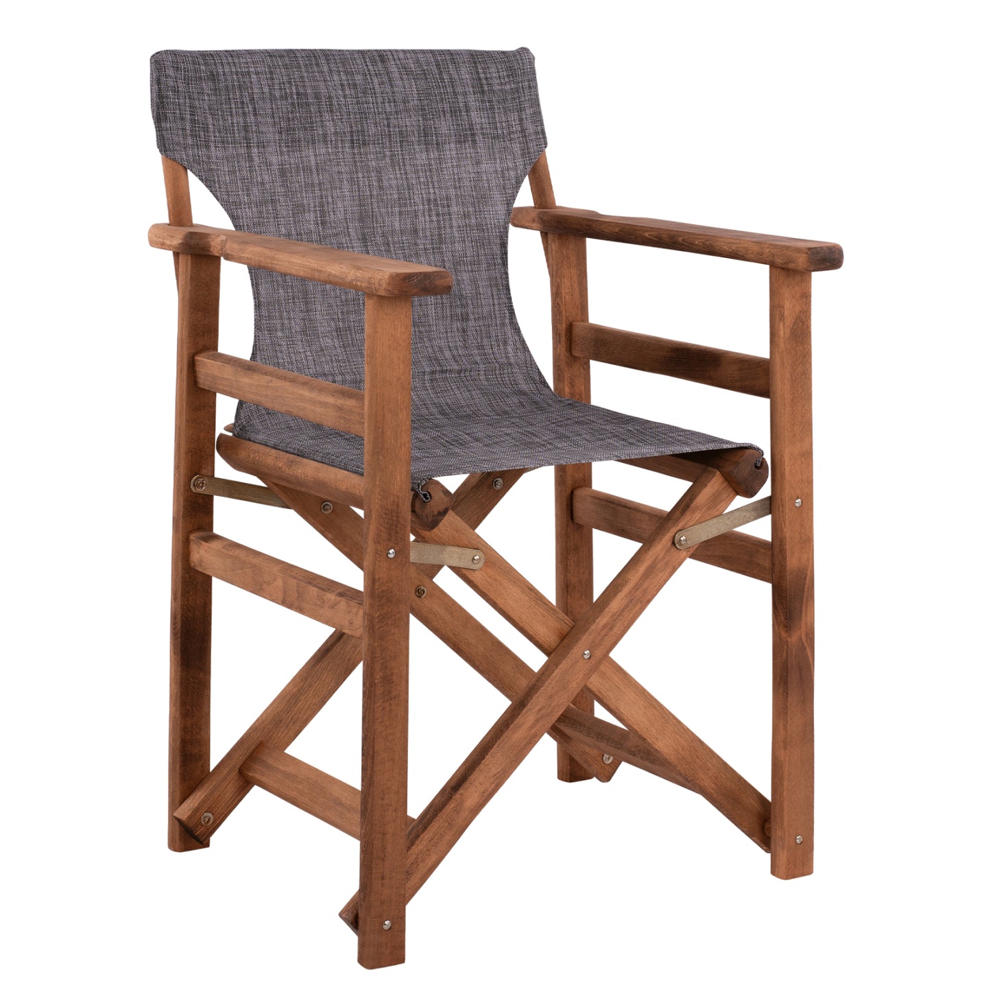 DIRECTOR'S CHAIR LEMNOS WALNUT WITH GREY TEXTILENE