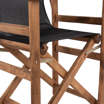 DIRECTOR'S CHAIR LEMNOS WALNUT WITH BLACK TEXTILENE