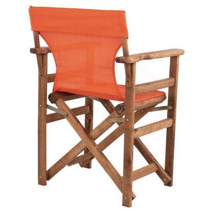 DIRECTOR'S CHAIR LEMNOS WALNUT WITH ORANGE TEXTILENE