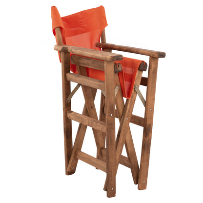 DIRECTOR'S CHAIR LEMNOS WALNUT WITH ORANGE TEXTILENE
