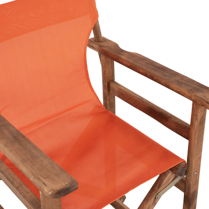 DIRECTOR'S CHAIR LEMNOS WALNUT WITH ORANGE TEXTILENE