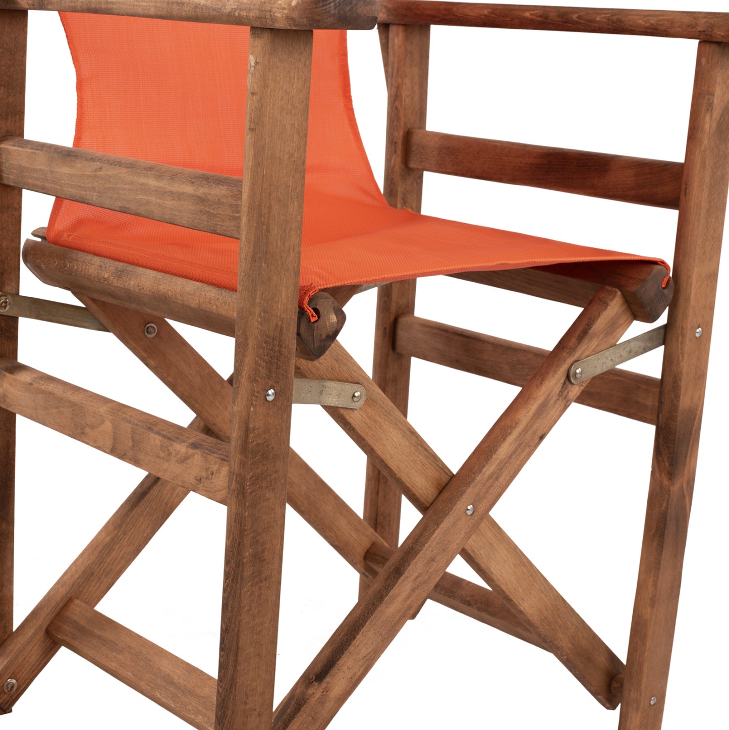 DIRECTOR'S CHAIR LEMNOS WALNUT WITH ORANGE TEXTILENE