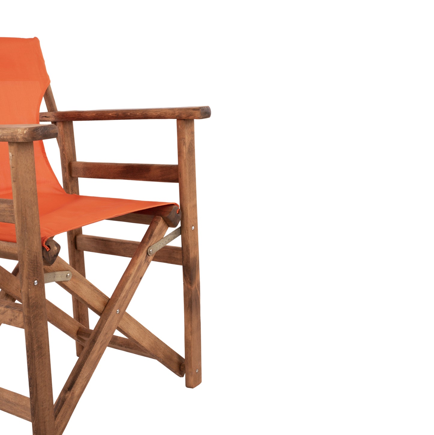 DIRECTOR'S CHAIR LEMNOS WALNUT WITH ORANGE TEXTILENE