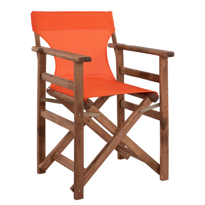 DIRECTOR'S CHAIR LEMNOS WALNUT WITH ORANGE TEXTILENE