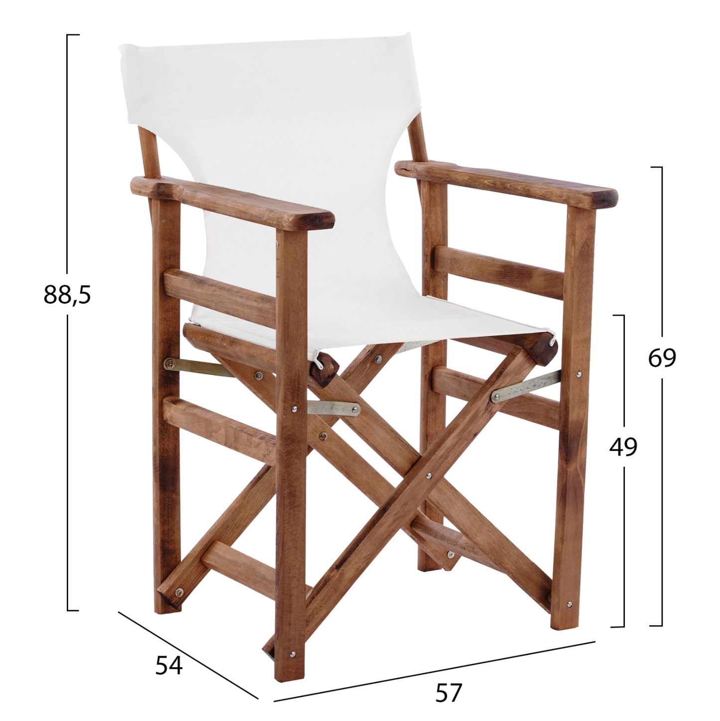 DIRECTOR'S CHAIR LEMNOS WALNUT ECRU TEXTILENE 57x54x88,5