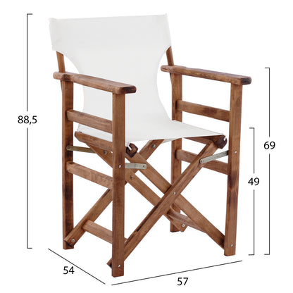 DIRECTOR'S CHAIR LEMNOS WALNUT ECRU TEXTILENE 57x54x88,5