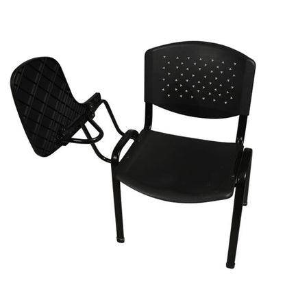 CONFERENCE CHAIR WITH POLYCARBONATE TABLET & METAL IN BLACK 52x55x77