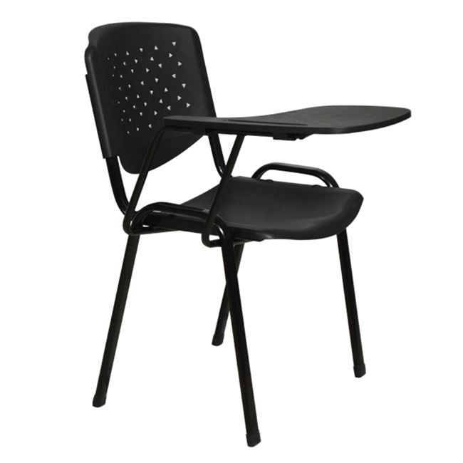 CONFERENCE CHAIR WITH POLYCARBONATE TABLET & METAL IN BLACK 52x55x77