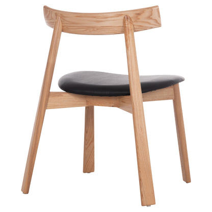 KΑΡΕΚΛΑ ΤΡΑΠΕΖΑΡΙΑΣ SEKAN RUBBERWOOD ΜΑΥΡΟ PU 60x54x72