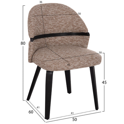 ΚΑΡΕΚΛΑ ΤΡΑΠΕΖΑΡΙΑΣ DEKKER PLYWOOD ΜΑΥΡΟ ΥΦΑΣΜΑ ΚΑΦΕ 50x60x80