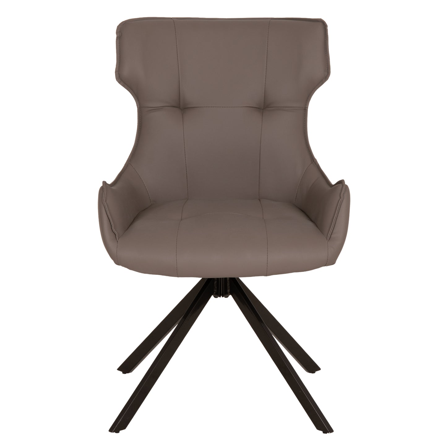 KIRA PU DINING CHAIR WITH GREY METAL LEGS 56x60x85
