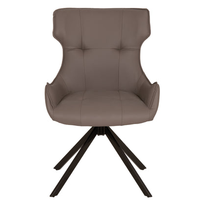 KIRA PU DINING CHAIR WITH GREY METAL LEGS 56x60x85