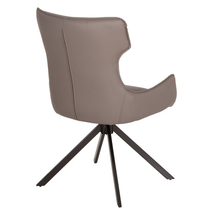 KIRA PU DINING CHAIR WITH GREY METAL LEGS 56x60x85
