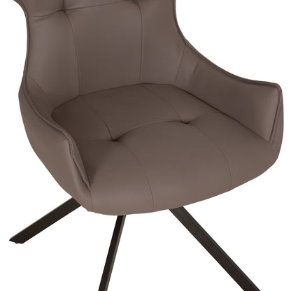 KIRA PU DINING CHAIR WITH GREY METAL LEGS 56x60x85